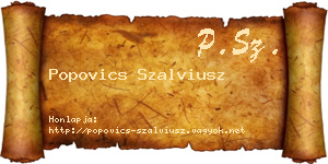 Popovics Szalviusz névjegykártya